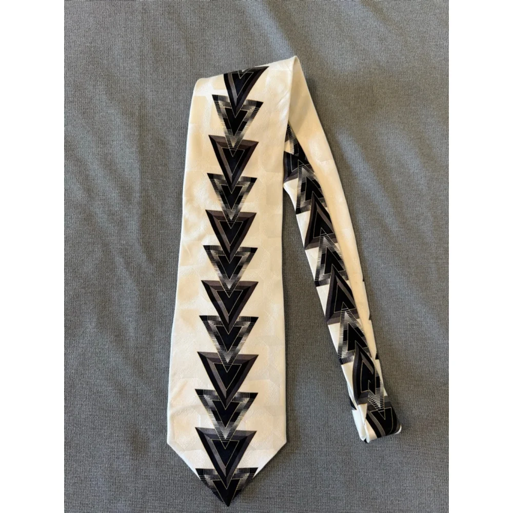Ottimo Uomo art deco necktie cream/black